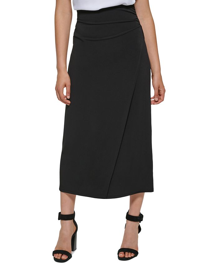 Calvin Klein Women's Faux Wrap Midi Skirt - Macy's