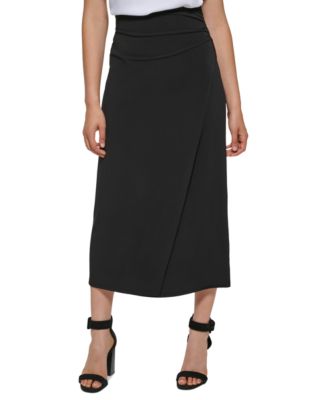 Calvin Klein Women's Faux Wrap Midi Skirt - Macy's