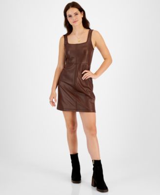 Hippie Rose - Juniors' Faux-Leather Sheath Dress
