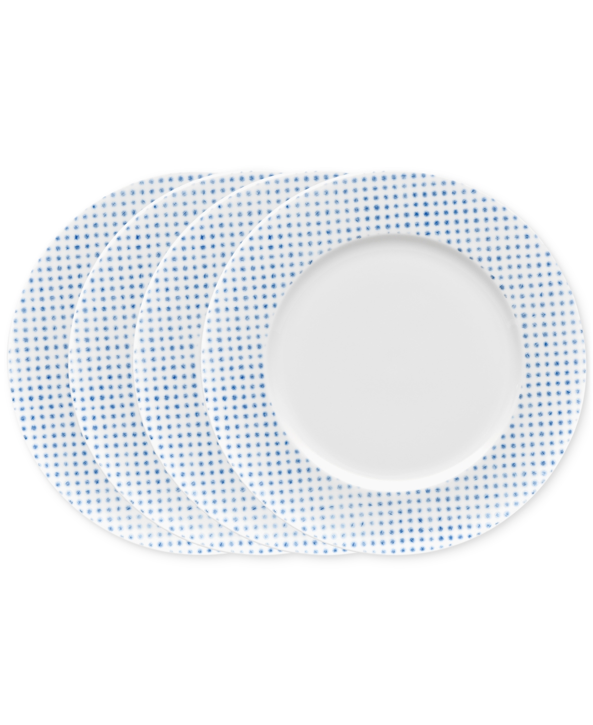 Hammock "Dots" Rim Dinner Plates, Set of 4 - Green
