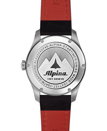 Alpina - Men's Swiss Automatic Startimer Black Leather Strap Watch 41mm