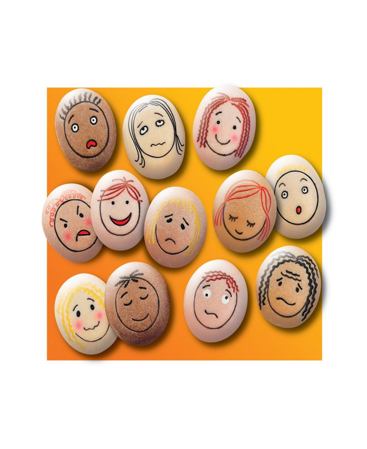 Yellow Door Emotion Stones, Set Of 12 In Multicolor