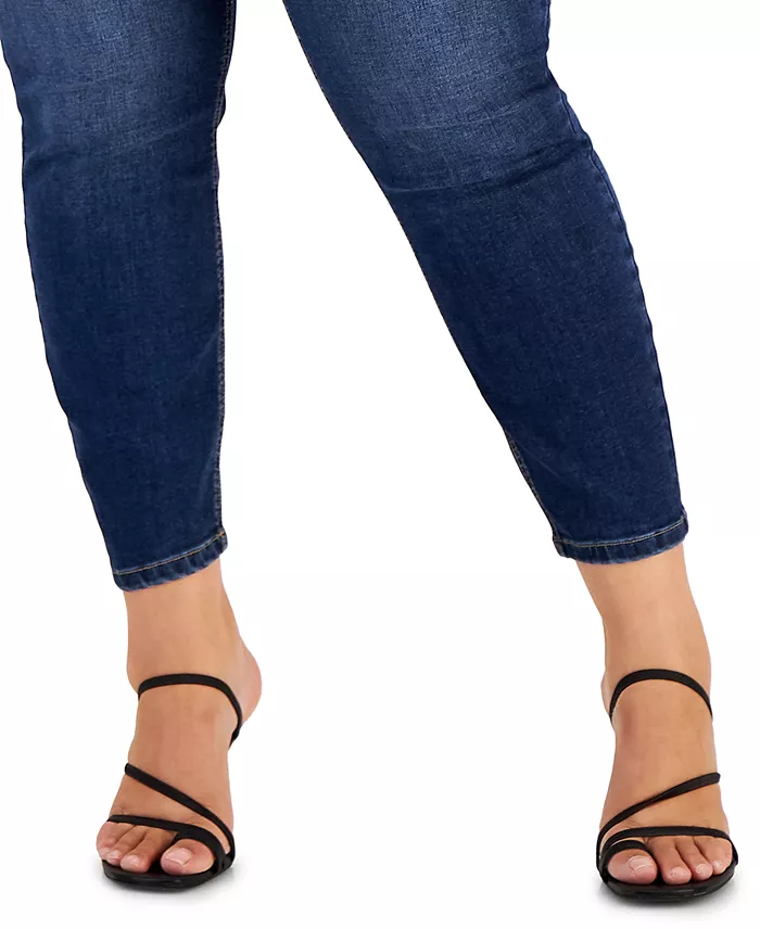 Trendy Plus Size High Rise Skinny Ankle Jeans - thumbnail 6