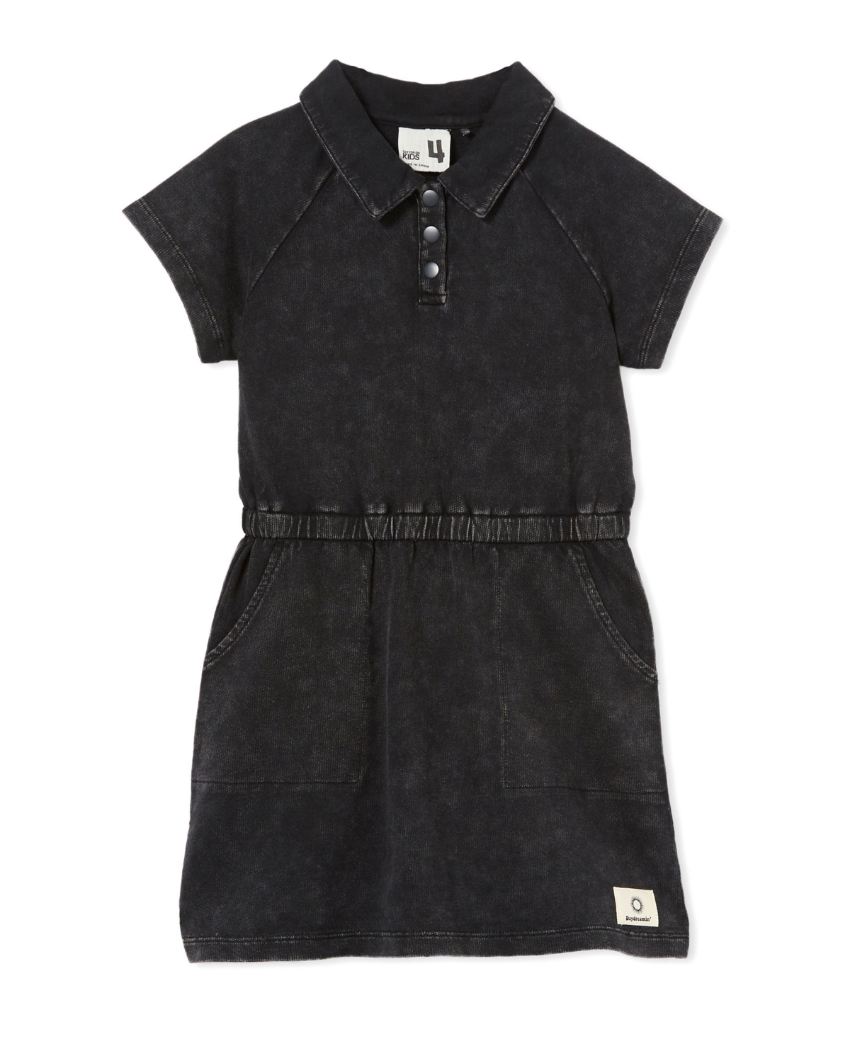 Cotton On Toddler Girls Rachel Short Sleeve Dress In Black Wash