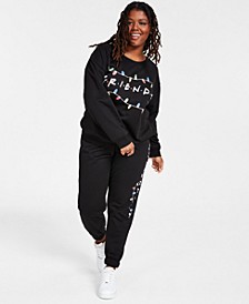 Trendy Plus Size Friends Lights Sweatshirt & Sweatpants