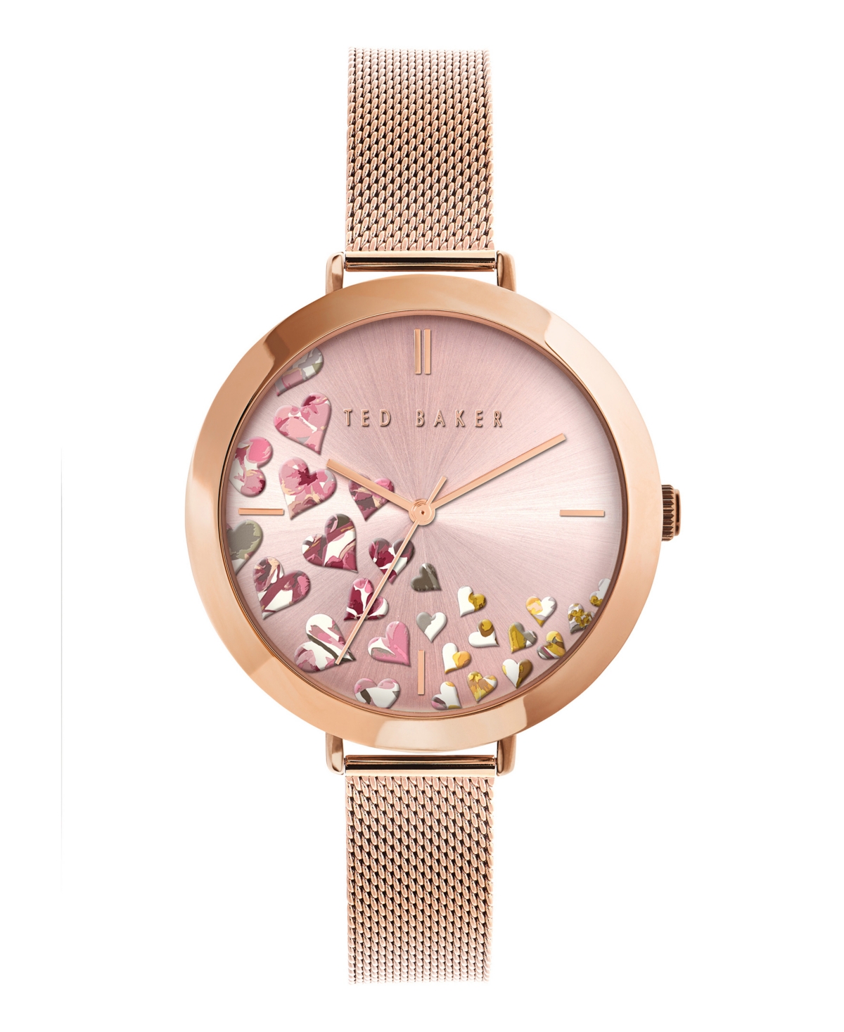 Women's Ammy Hearts Rose Gold-Tone Mesh Bracelet Watch 37.5mm - Rose Gold-Tone