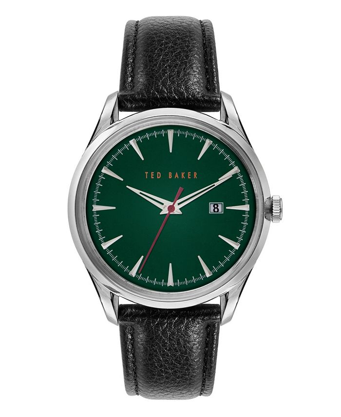 Ted Baker Men s Daquir Black Leather Strap Watch 40mm Macy s
