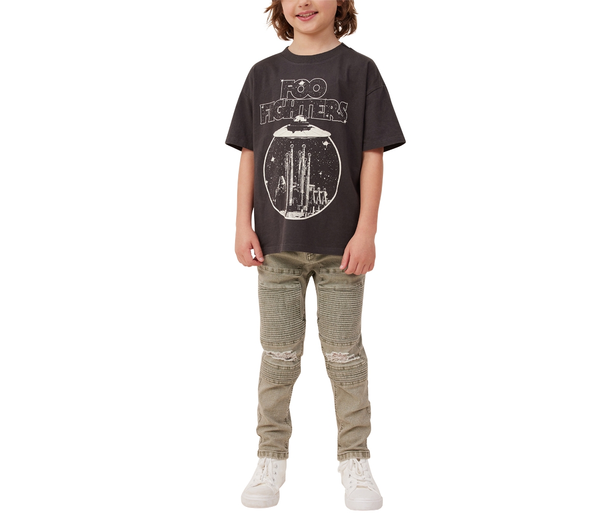 Cotton On Big Boys Skinny Fit Stretch Denim Paneling Moto Jeans