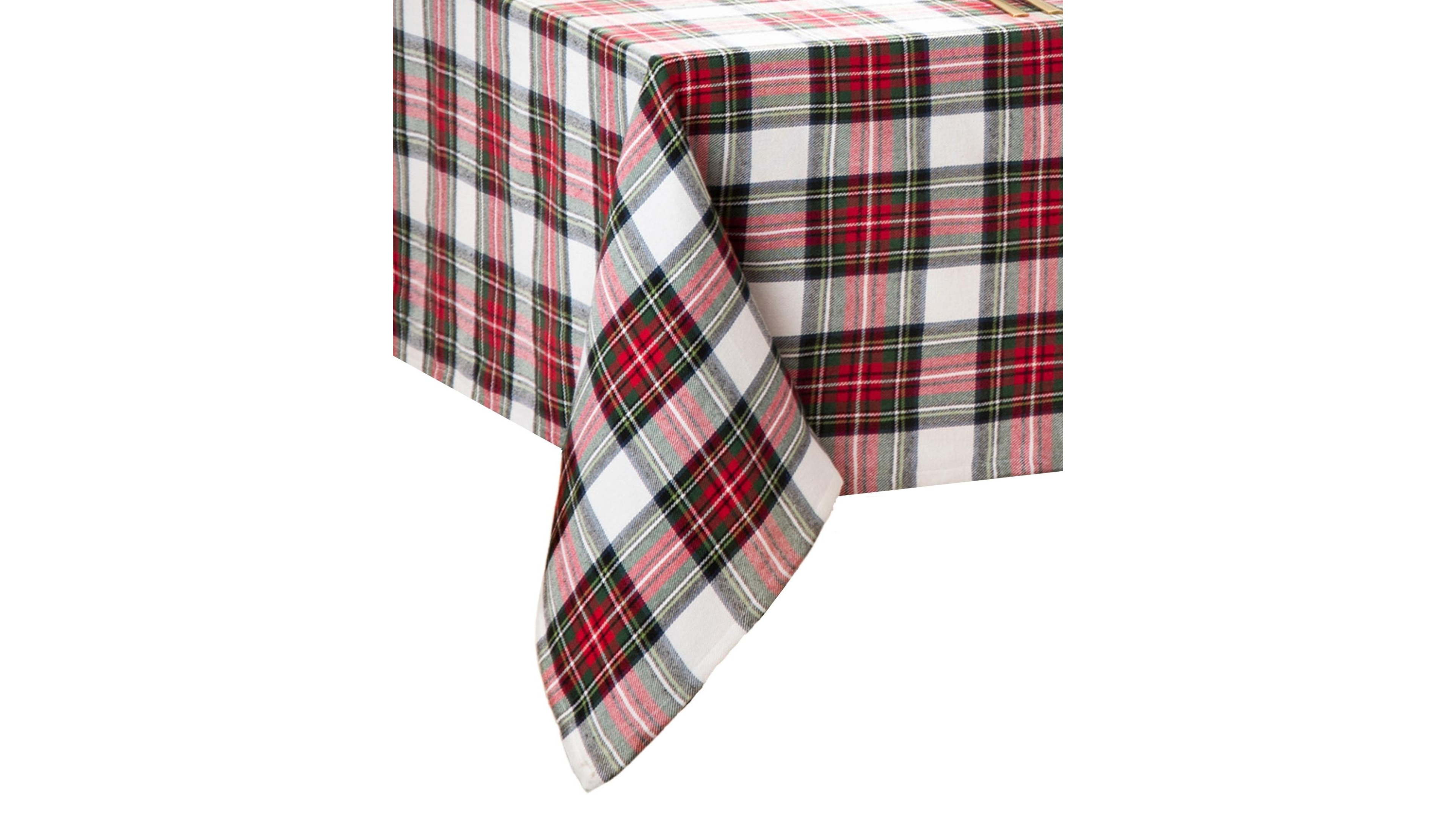Elrene Christmas Classic Holiday Plaid Tablecloth, 120" x 60"