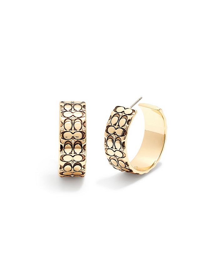 COACH Quilted Hoop Earrings Macy's