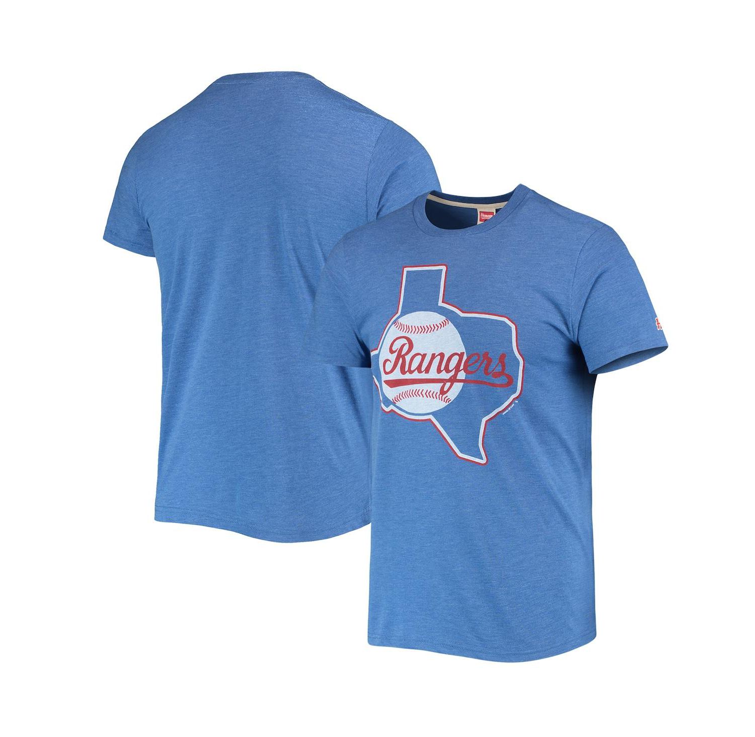 Men's Royal Texas Rangers Hand-Drawn Logo Tri-Blend T-shirt