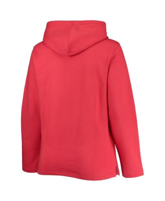 Women's Red Boston Red Sox Plus Size Side Split Pullover Hoodie