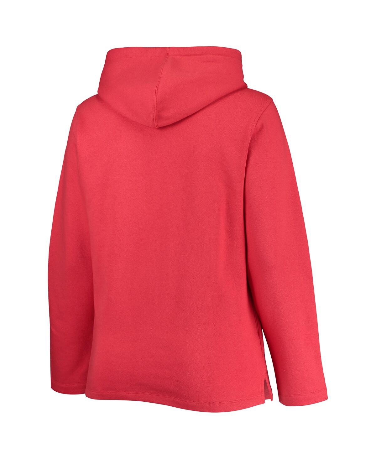 Soft As A Grape Red Boston Red Sox Plus Size Side Split Pullover Hoodie In Red
