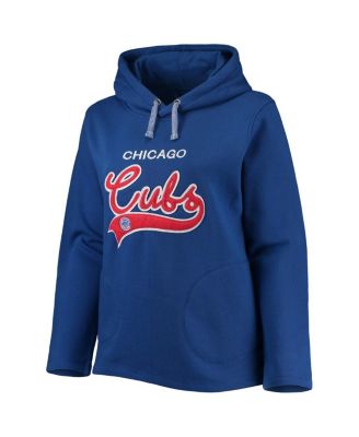 Women's Royal Chicago Cubs Plus Size Side Split Pullover Hoodie