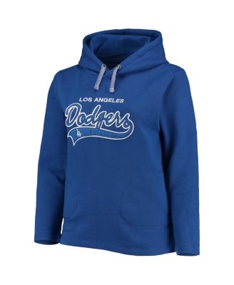 Women's Royal Los Angeles Dodgers Plus Size Side Split Pullover Hoodie