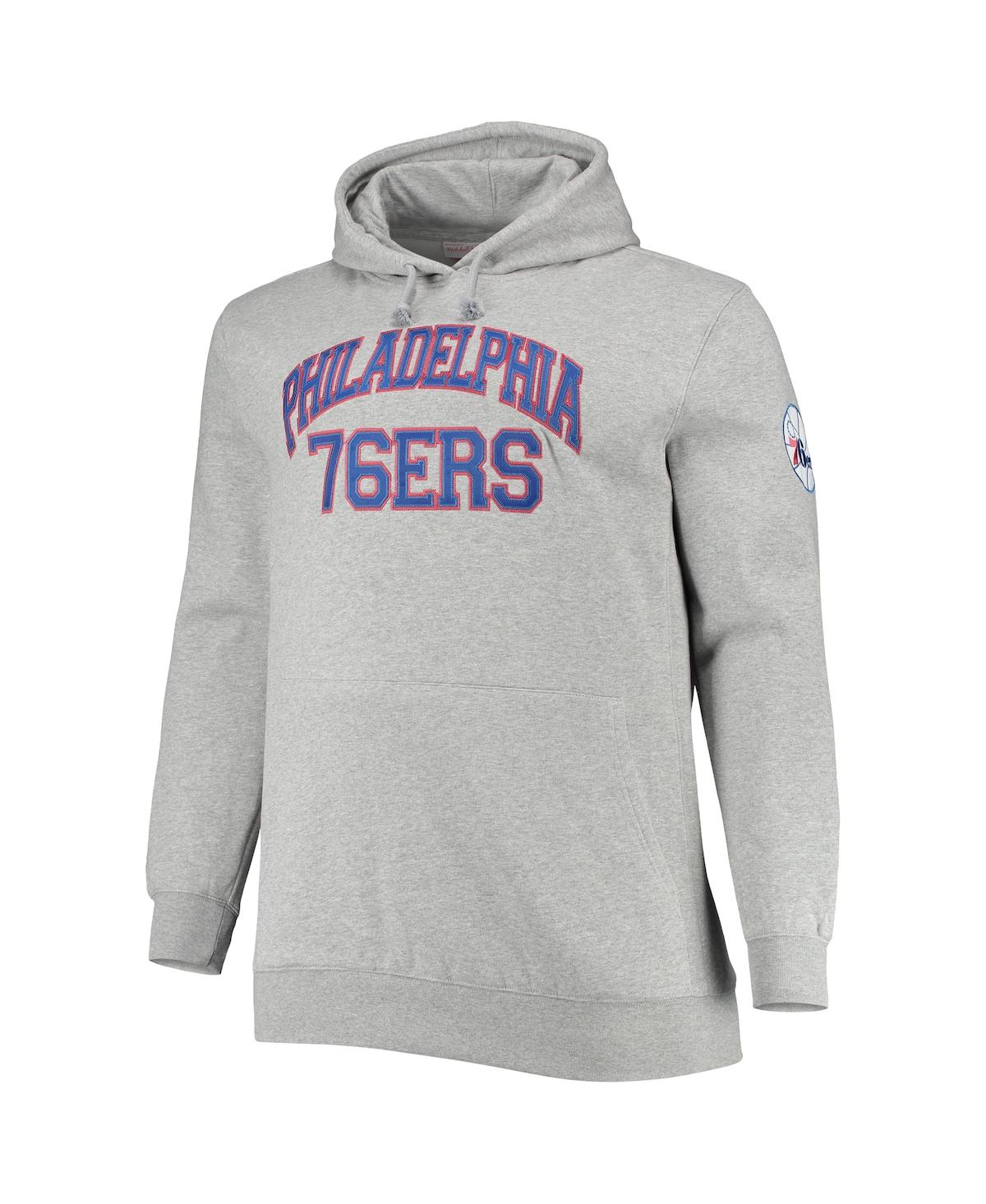 Men's Mitchell & Ness Allen IversonPhiladelphia 76ers Big and Tall Name and Number Pullover Hoodie - Heathered Gray