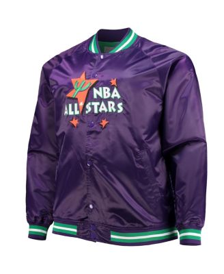 Men's Purple Big and Tall 1995 NBA All-Star Game Hardwood Classics Satin Full-Snap Jacket