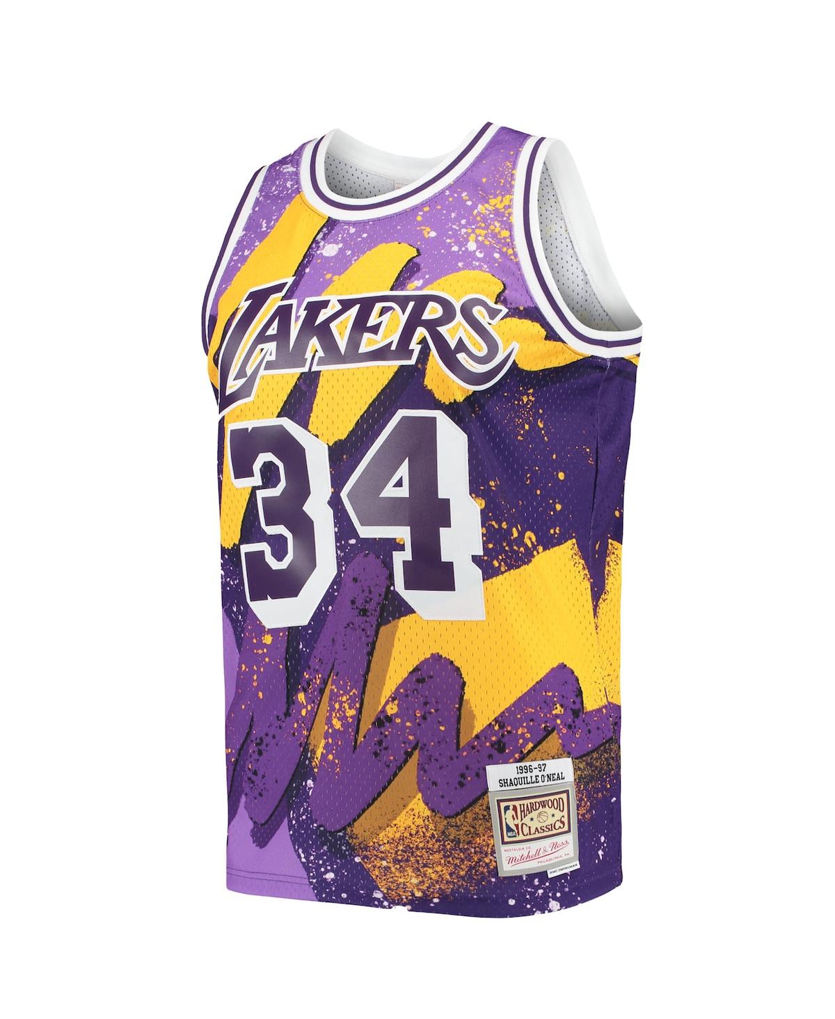 Men's Mitchell & Ness Shaquille O'NealLos Angeles Lakers Hardwood Classics 1996-97 Hyper Hoops Swingman Jersey - Purple
