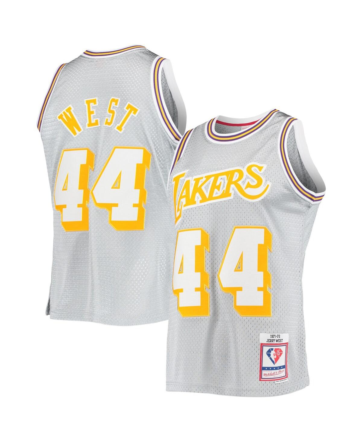 Men's Mitchell & Ness Jerry WestLos Angeles Lakers 75th Anniversary 1971-72 Hardwood Classics Swingman Jersey - Silver