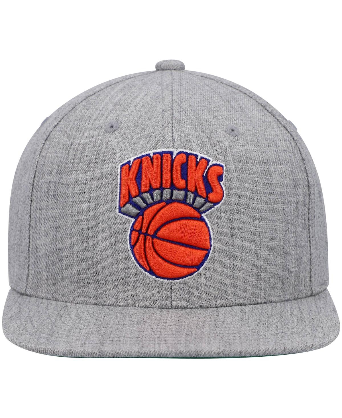 Mitchell & Ness Men's  Heathered Gray New York Knicks Hardwood Classics Team 2.0 Snapback Hat In Heathered Gray