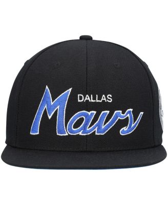Men's Black Dallas Mavericks Hardwood Classics Script 2.0 Snapback Hat