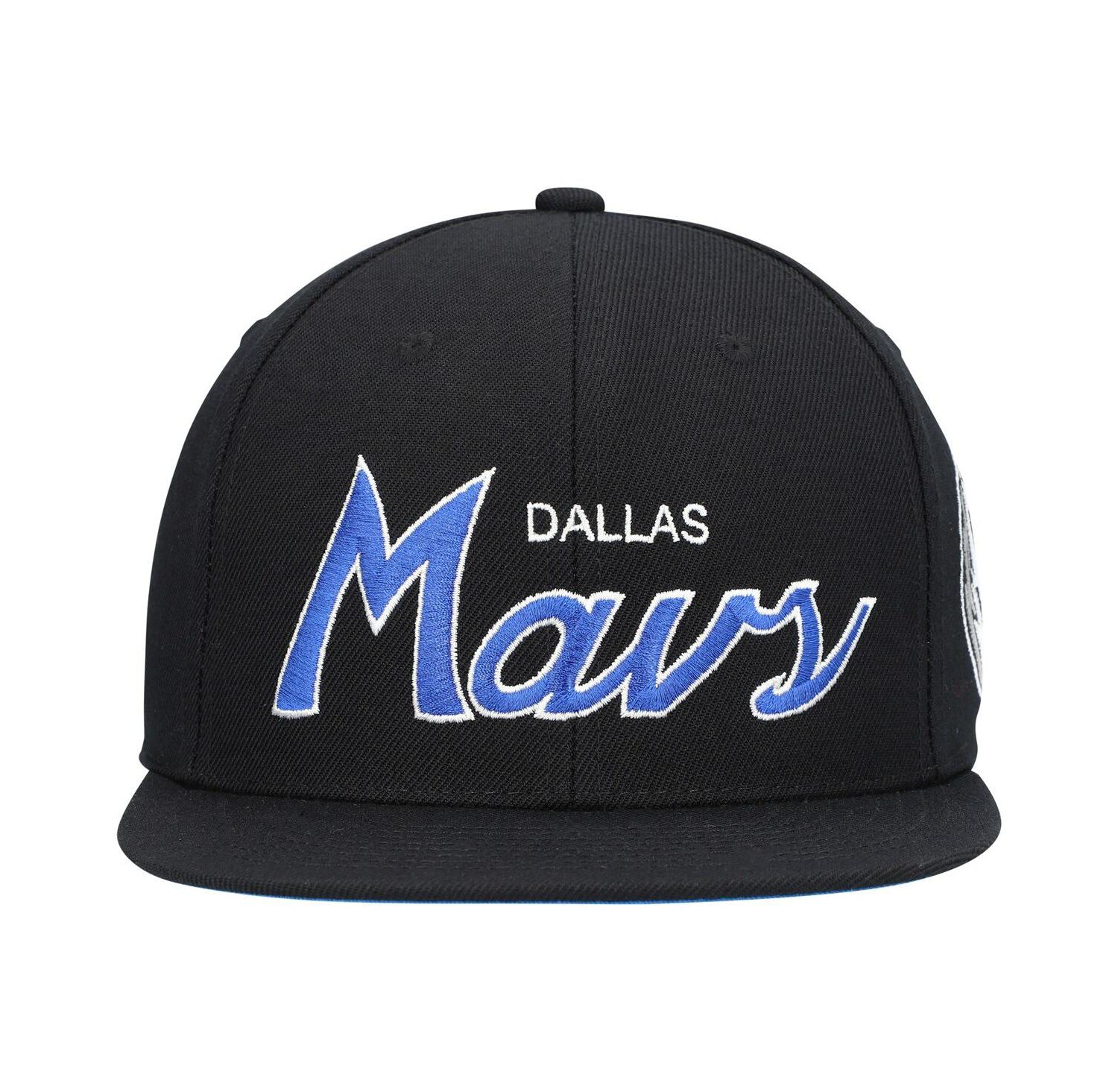 Men's Black Dallas Mavericks Hardwood Classics Script 2.0 Snapback Hat