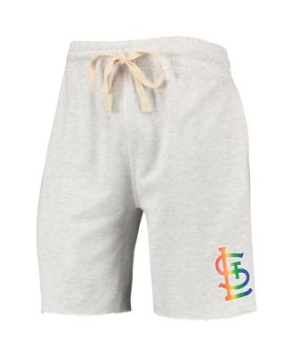 Men's Oatmeal St. Louis Cardinals Mainstream Logo Terry Tri-Blend Shorts