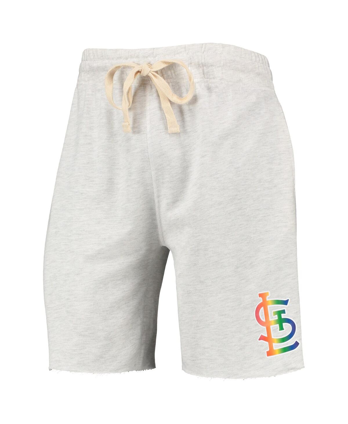 Concepts Sport Men's  Oatmeal St. Louis Cardinals Mainstream Logo Terry Tri-blend Shorts In Oatmeal