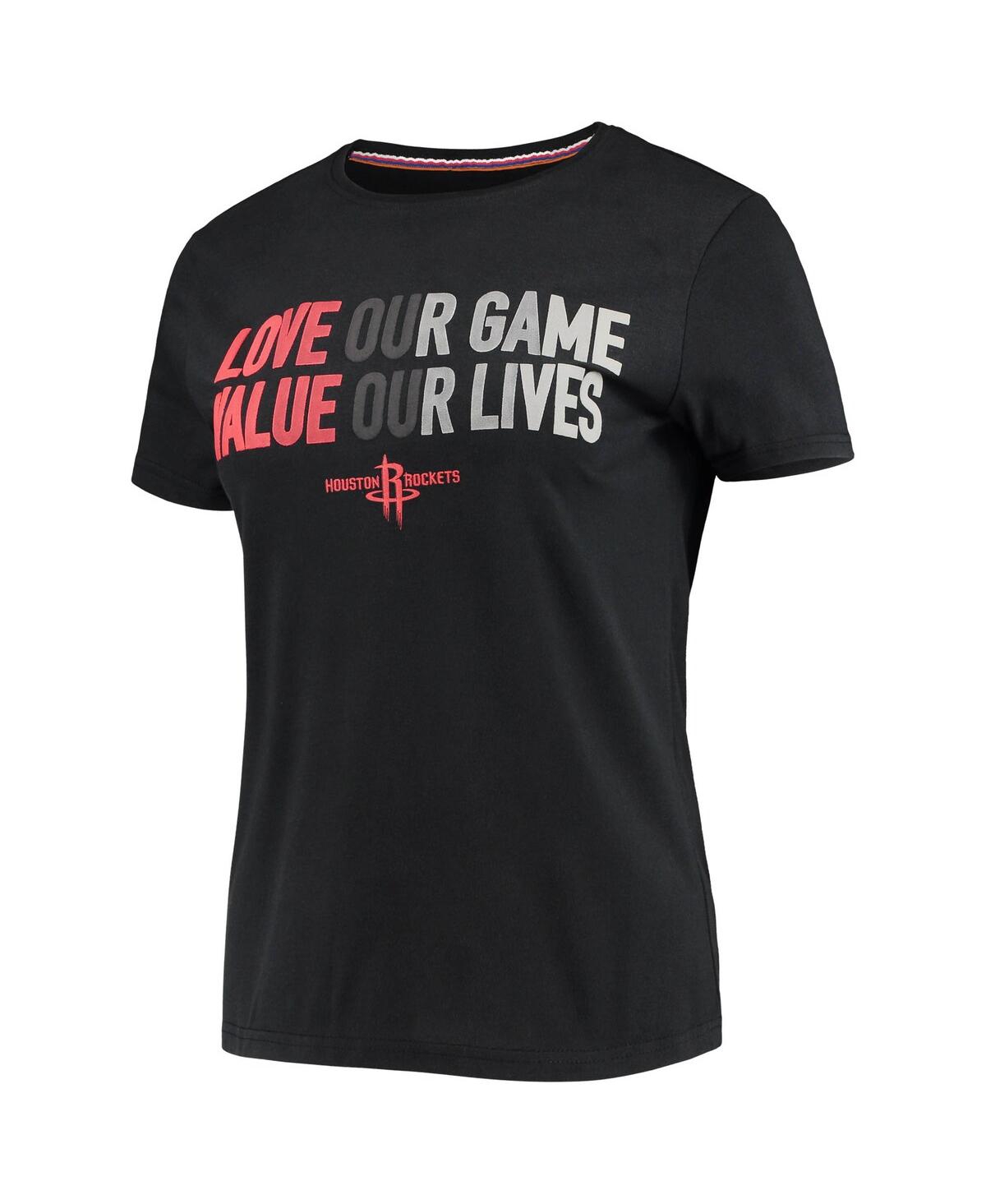 Shop Fisll Women's  Black Houston Rockets Social Justice Team T-shirt