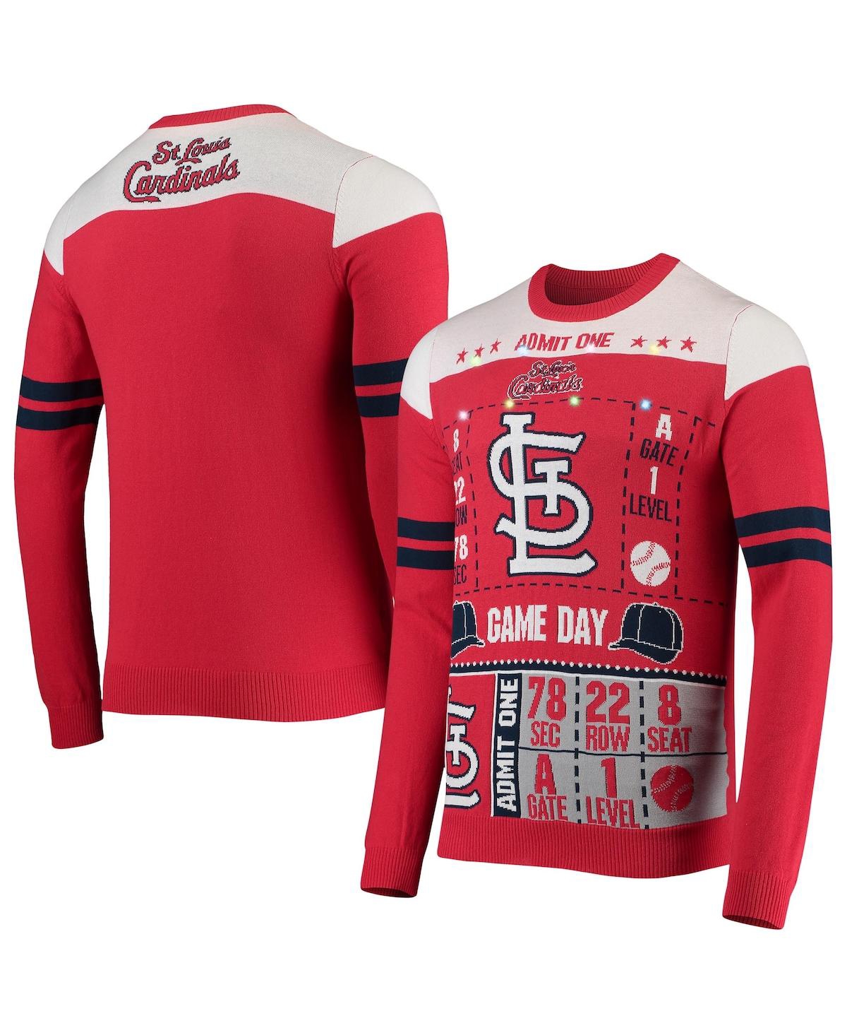 Men's Foco Red St. Louis Cardinals Ticket Light-Up Ugly Sweater - Red