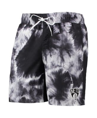 Men's Black Brooklyn Nets Splash Volley Swim Shorts
