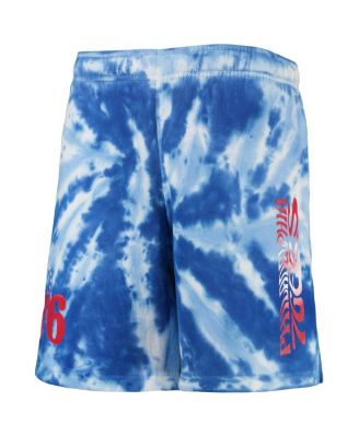 Big Boys Royal Philadelphia 76ers Santa Monica Tie-Dye Shorts