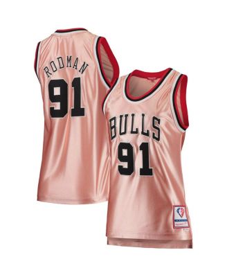 Women's Mitchell & Ness Dennis Rodman Pink Chicago Bulls 75th