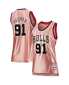 Women's Dennis Rodman Pink Chicago Bulls 75th Anniversary Rose Gold 1997 Swingman Jersey