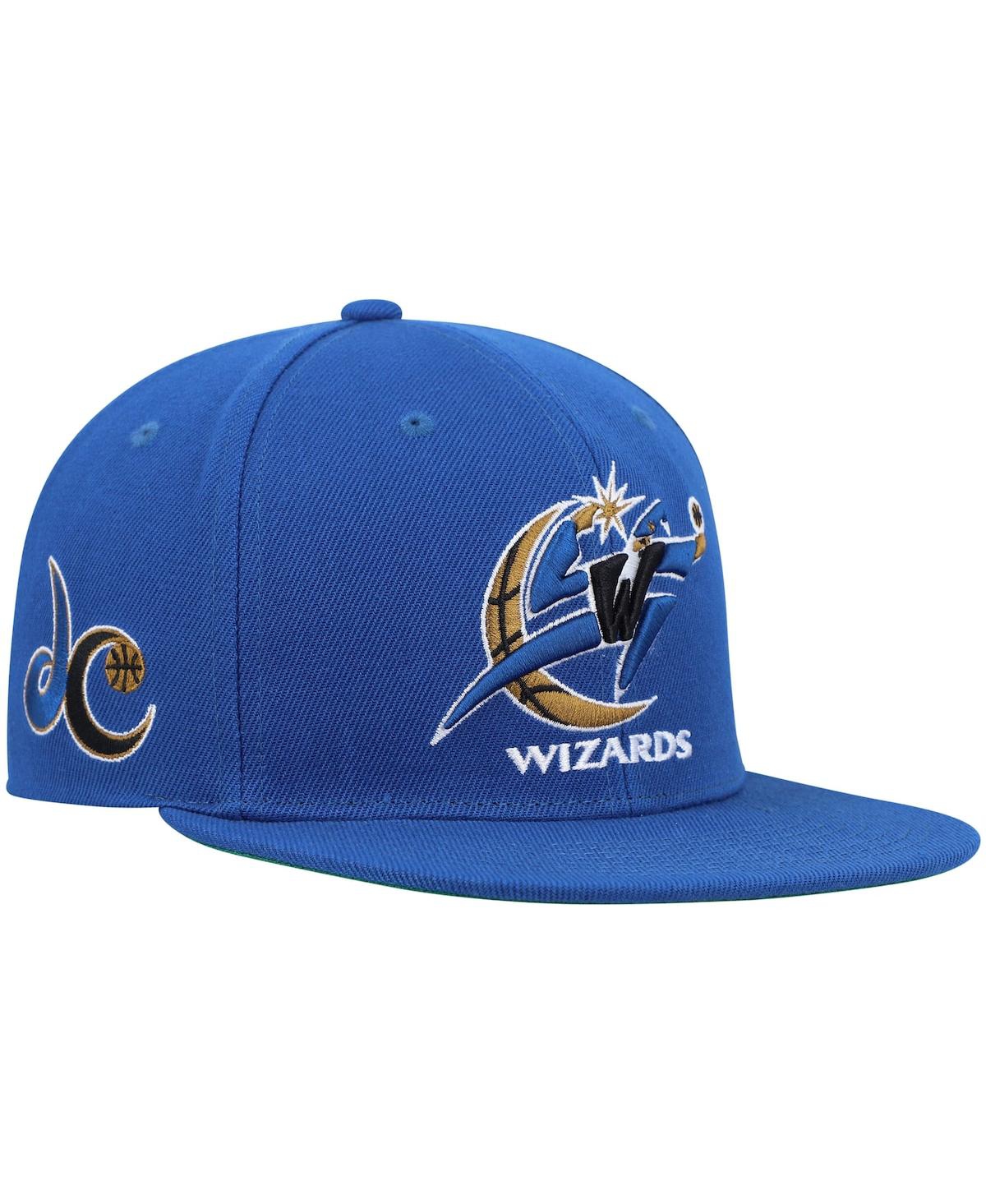 Mitchell & Ness Men's  Blue Washington Wizards Hardwood Classics Snapback Hat In Blue