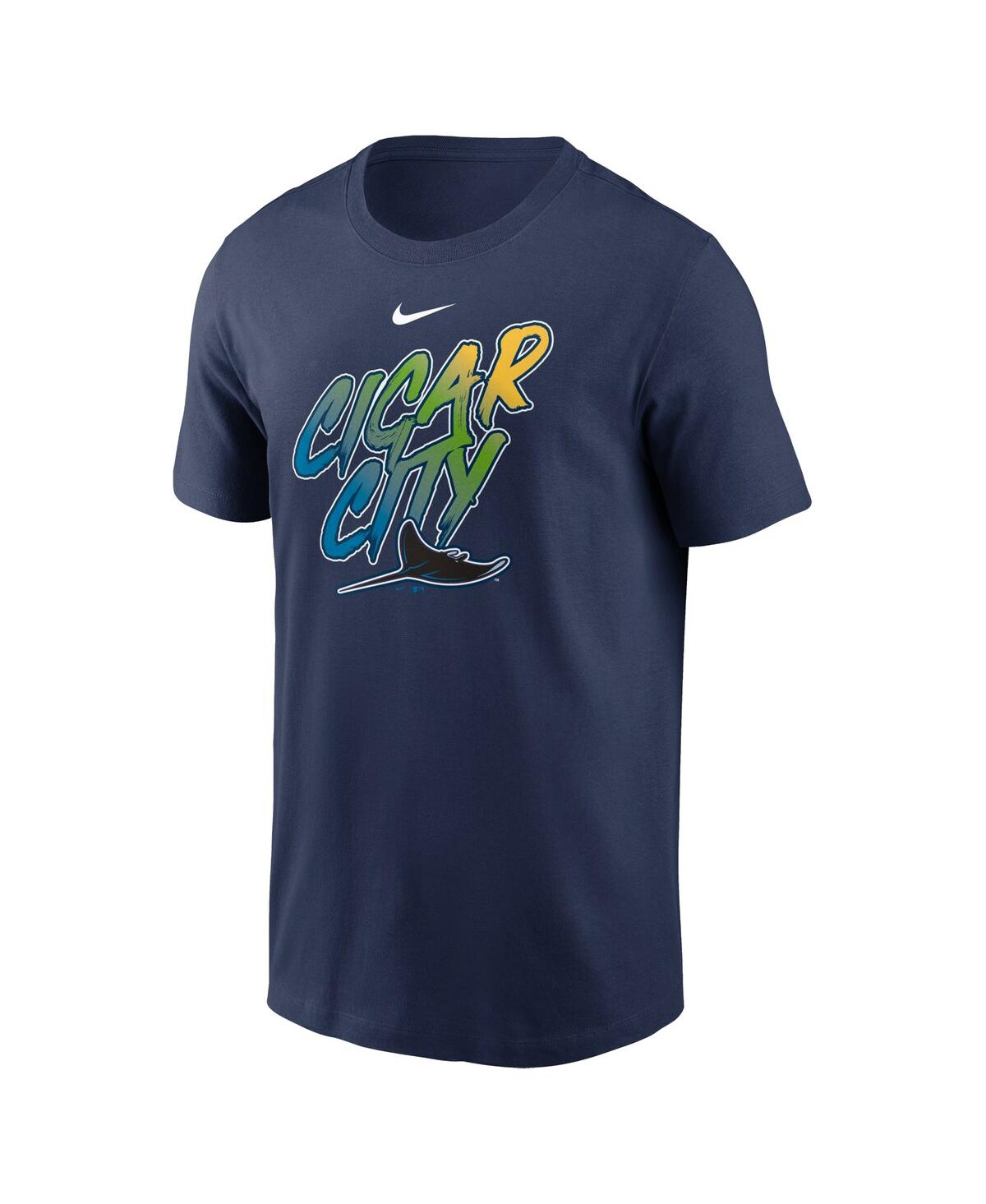 Shop Nike Men's  Navy Tampa Bay Rays Cigar City Local Team T-shirt