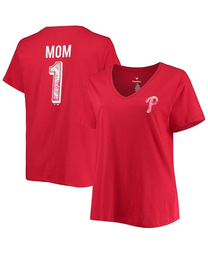 Profile Women's Red Philadelphia Phillies Plus Size Americana V-Neck T-shirt  - Macy's