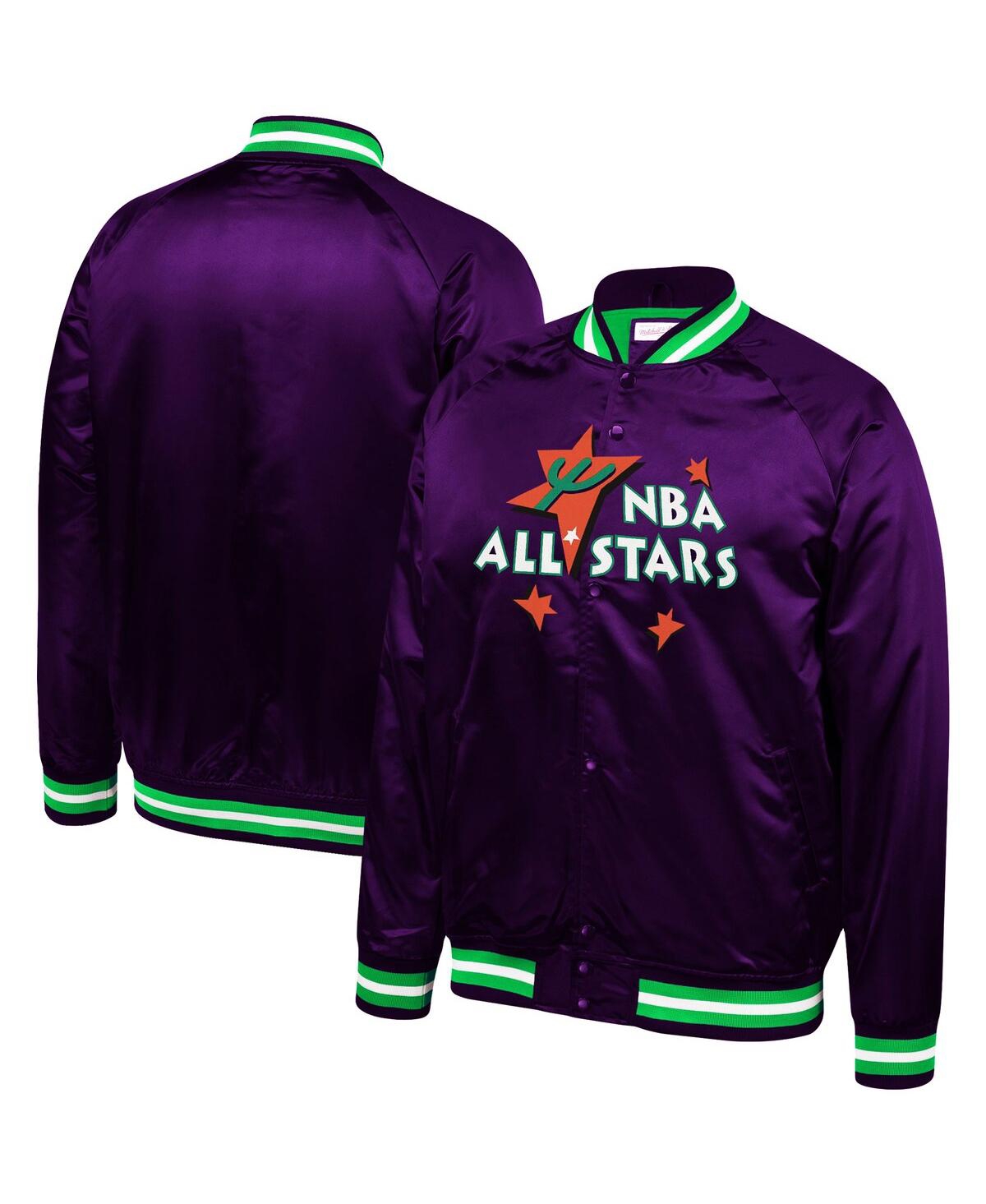 Mitchell & Ness Men's  Purple Big And Tall 1995 Nba All-star Game Hardwood Classics Satin Full-snap J In Purple