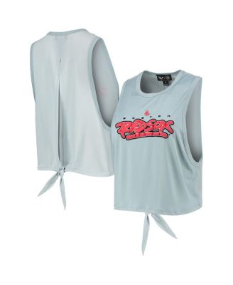 Women's Light Blue Boston Red Sox Open Back Twist-Tie Tank Top