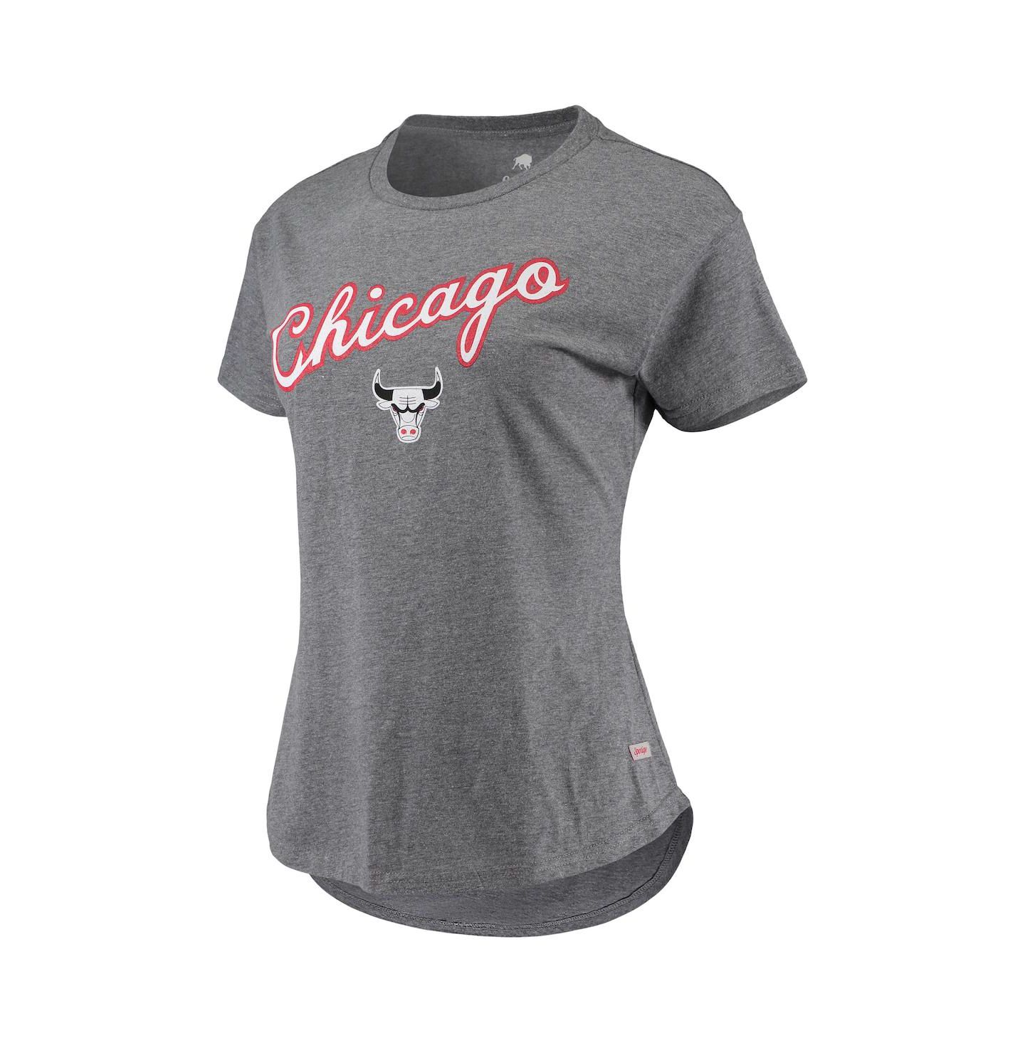Женская футболка Sportiqe Heathered Gray Chicago Bulls City Edition Phoebe Tri-Blend — фото 3