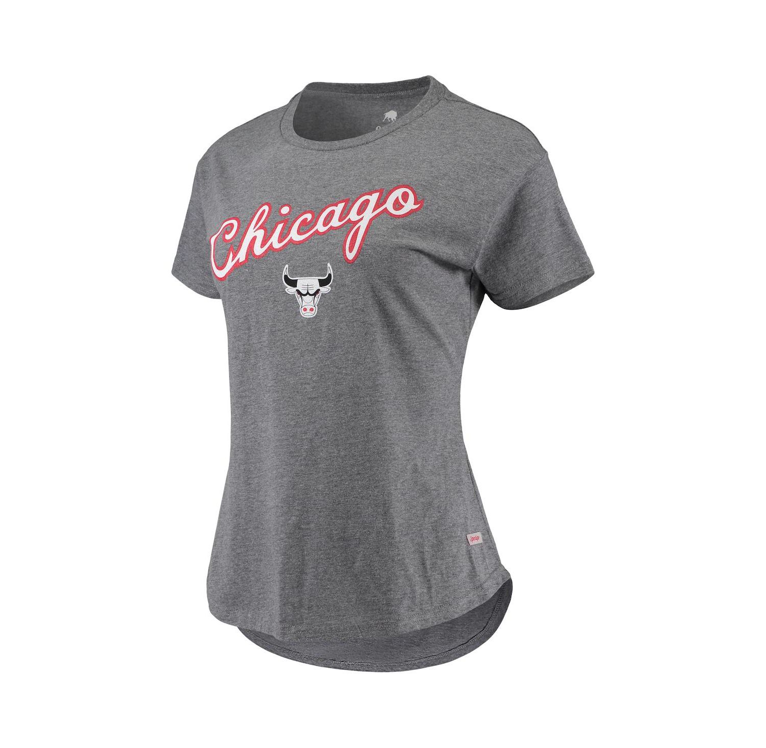 Women's Heathered Gray Chicago Bulls City Edition Phoebe Tri-Blend T-shirt