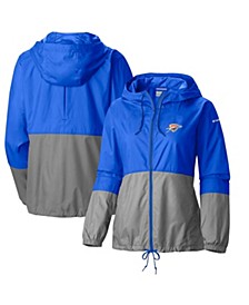 Women's Blue Oklahoma City Thunder Flash Forward Windbreaker Full-Zip Jacket