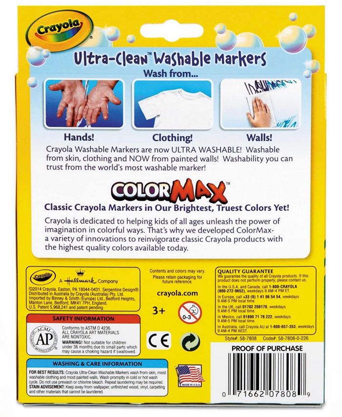 Crayola 8 Count Bold Colored UltraClean Washable Markers Macy's