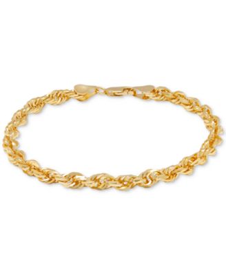 Macy's - Men's Glitter Rope Bracelet in 10k Gold