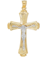 Crucifix Pendant in 10k Two-Tone Gold - Gold