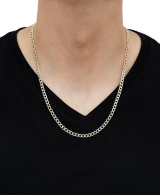 Polished Diamond Cut 22" Curb Chain in 10K Yellow Gold