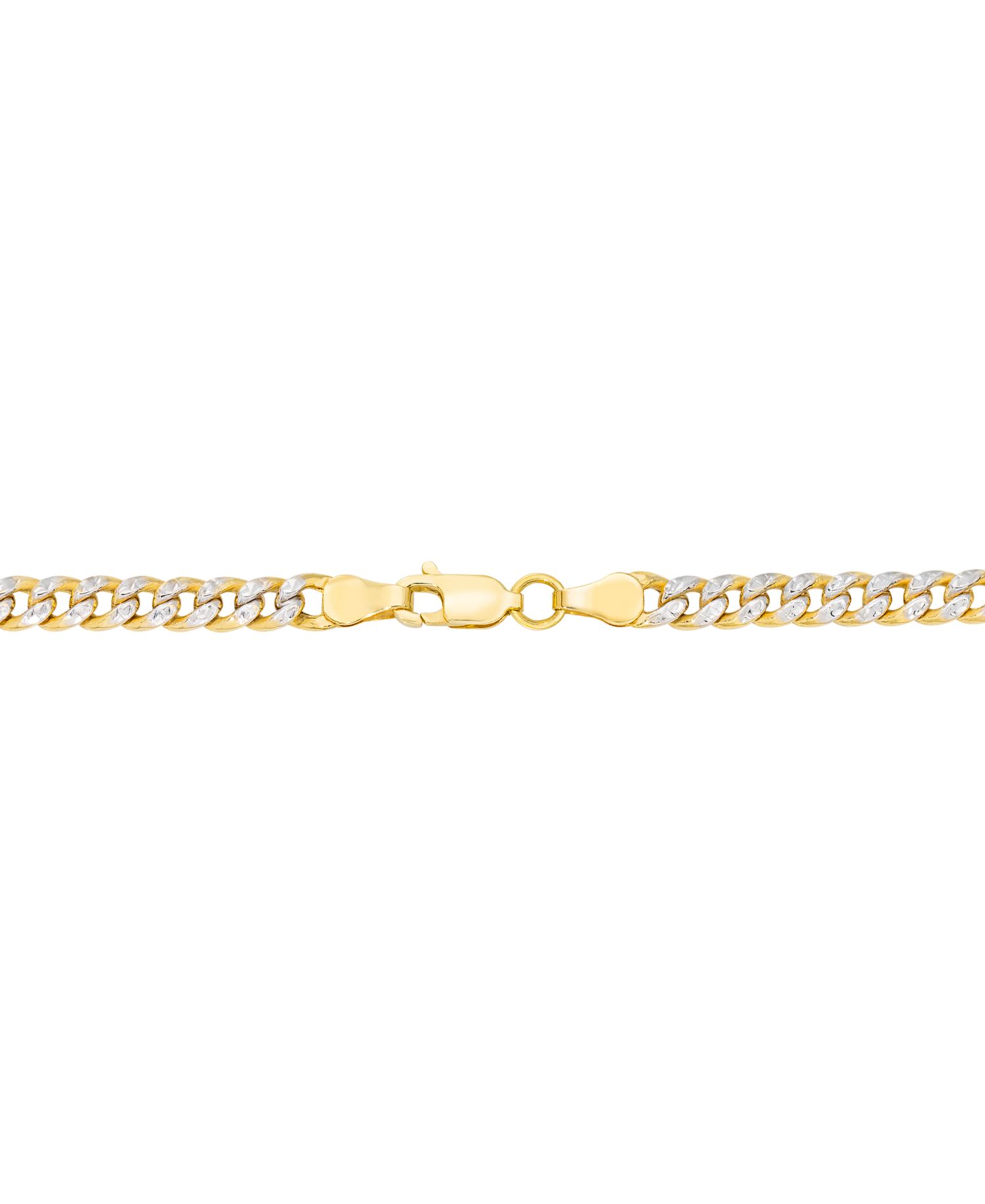 Double-Sided Cuban Link Chain Bracelet and Necklace (4.5mm) Collection in 10k Two-Tone Gold