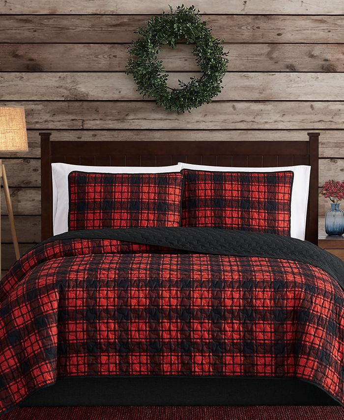 Truly Soft Buffalo Plaid 3Pc. Quilt Set, King, Created For Macy's Macy's