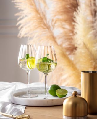 Rose Garden White Wine Glasses, Set of 4