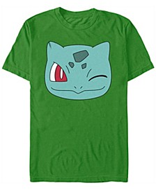 Men's Pokemon Bulbasaur Face Short Sleeve T-shirt